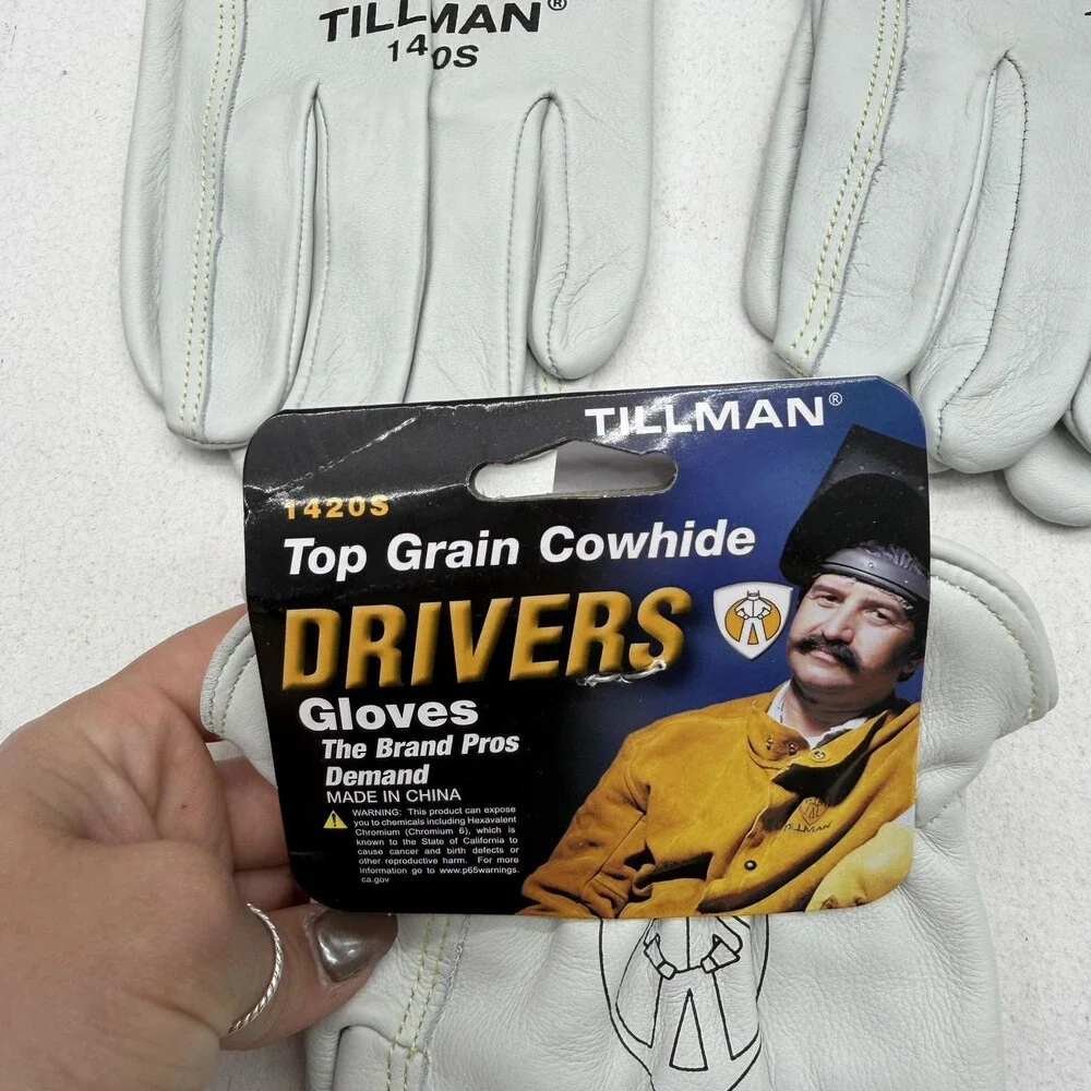 Tillman 1420S Drivers Gloves Top Grain Cowhide Leather Size S 3 Pack Gray